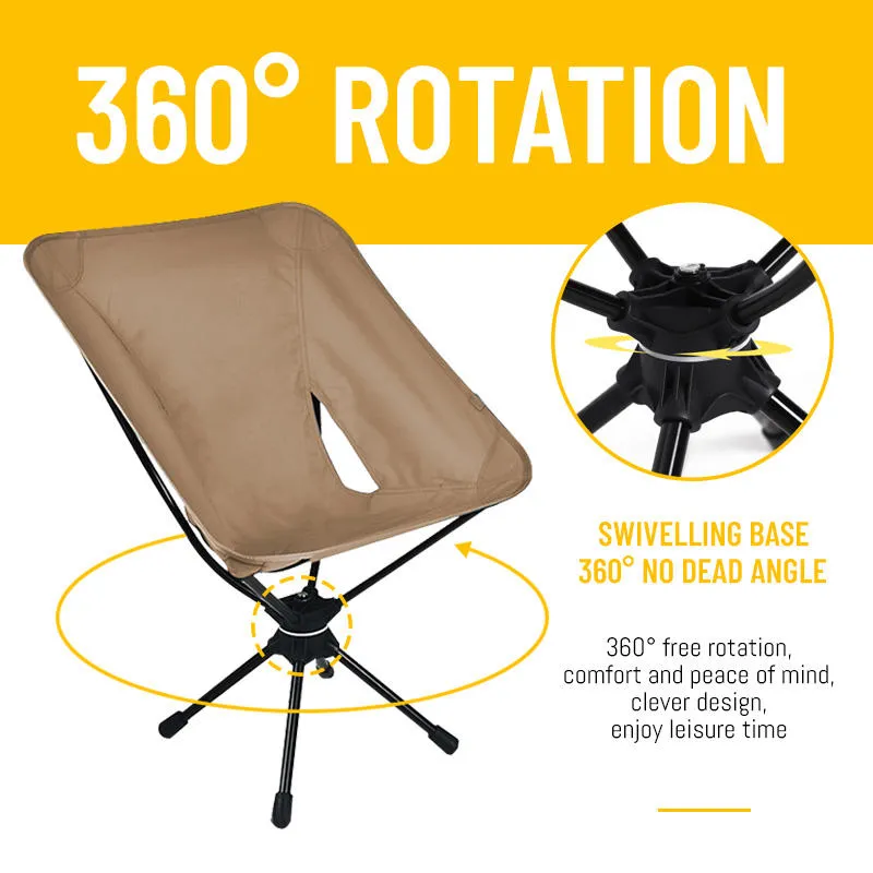 360 degree free swivel base outdoor camping moon chair